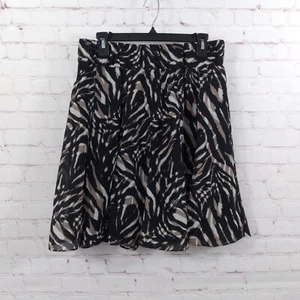 Alfani Skirt Womens Small Petite Black Animal Print Geometric Lined Pull On - Picture 1 of 8