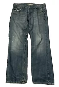 Pantalones de mezclilla para hombre vintage MEK Portland 36x34 bordados Y2K azul envejecido rectos - Imagen 1 de 12