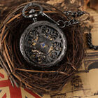 New Pocket Watch Roman Numerals Dial Vintage Skeleton Mechanical Movement Gift