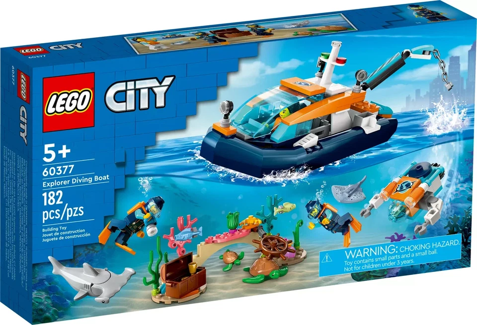 60377 EXPLORER DIVING BOAT lego legos set hammerhead shark turtle city town NEW - Image 1 of 1