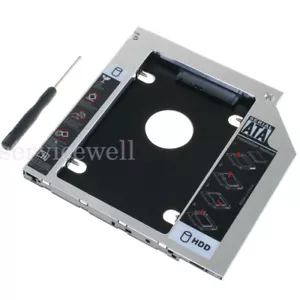 9.5mm Universal SATA 2nd HDD SSD Enclosure Hard Drive Caddy Tray Optical Bay - Picture 1 of 5