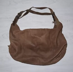 AUNTS & UNCLES Womens Large Brown Leather Shoulder Bag - Picture 1 of 10
