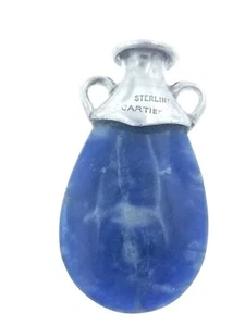 Vintage Cartier Sterling Silver Sodalite Genie Bottle Pendant For Necklace - Picture 1 of 6