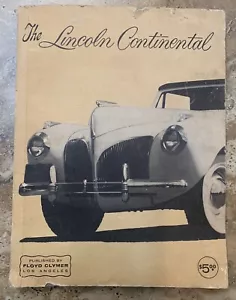THE LINCOLN CONTINENTAL by OCEE RITCH pub FLOYD CLYMER 1963 Photo Book - Picture 1 of 10