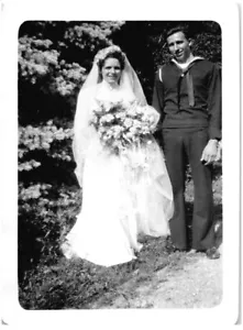 BRAUTBRUDER AUS MARINE, COBDEN, IL, 1945.VTG 3,5" x 2,5" FOTO*X1/10 - Bild 1 von 2