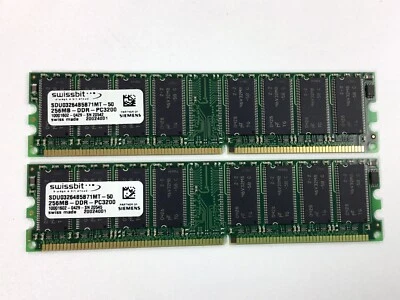 Swissbit DDR - PC-3200 256MB - 512MB Total SDU03264B5B71MT-50 Lot of 2 - Image 1 of 4