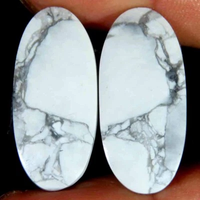 21,40 kt. 100 % natürlicher Howlith ovaler Cab Edelstein 12 x 26 x 4 mm passe... - Bild 1 von 4