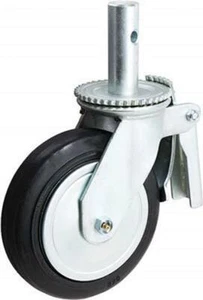 CasterHQ - Ruota per ponteggi 8" x 2" con freno - Mold-ON-Rubber Wheel - Metallo Thre - Foto 1 di 1