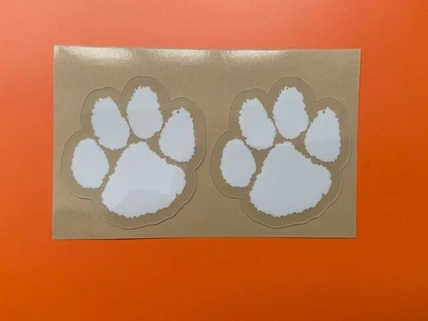 CLEMSON TIGERS MINI HELMET PAW SIDE DECAL SET (2) - 3M 15MIL Cover