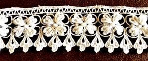 Trébol de algodón blanco vintage irlandés blanco encaje - Imagen 1 de 4