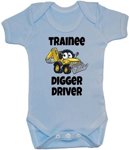 Trainee Bagger Driver Farbbild Baby Grow Strampler Body Neugeborene-24m Bagger - Bild 1 von 6