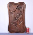 *Large French Deeply Carved Architectural Panel Solid Mahogany Romantic Theme