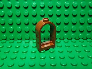 Lego NEW reddish brown window 1 x 2 x 2 2/3 w/ pearl gold lattice shutter X2 - Bild 1 von 2