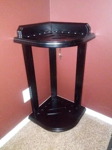 Black Wood Corner Cue Stand Billiards Pool Stand - Picture 1 of 12