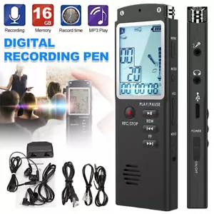 16GB Digital Diktiergerät Tragbar Aufnahmegerät Audio Sound Voice Recorder MP3 - Bild 1 von 16