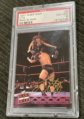 Rare 2001 Fleer WWF #6 Lita PSA 8 Rookie POP 1/1 Highest Graded! - Image 1 of 2