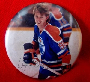 Wayne Gretzky Edmonton Oilers Pinback No Helmet icmsc7 - Picture 1 of 1