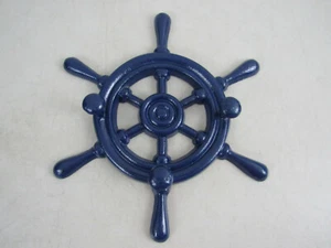 Cast Iron Nautical Ships Boat Wheel 3 Coat/Hat Hooks Wall Mount-11" Diameter - Picture 1 of 10