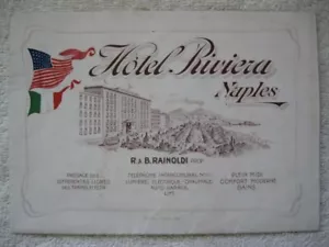 1800's HOTEL RIVIERA NAPLES, ITALY BROCHURE MAP - Picture 1 of 2