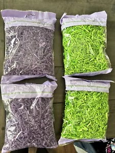 Crinkle Paper Easter Green & Purple Shredded Basket Filler Stuffing 4 Bags - Picture 1 of 2