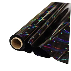 Iridescent Cellophane Wrap Roll I 34 In Wide X 100 Ft Long I Colorful Black - Picture 1 of 7