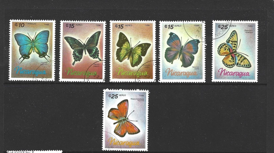 1986 Butterflies Part set of 6 Fine Used - Image 1 of 1