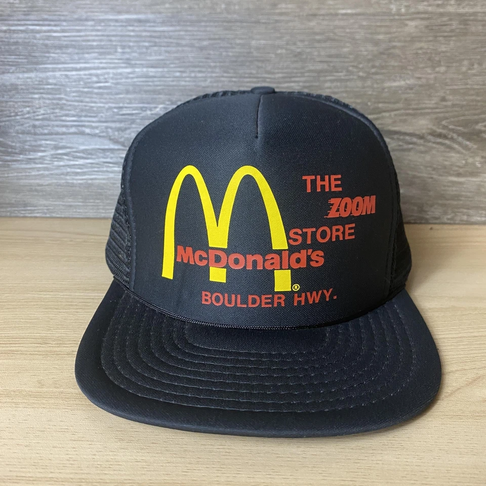 Gorra de Colección McDonalds Snap Back Negra Trucker Boulder Highway Zoom Store Años 90 Foto 1 de 4