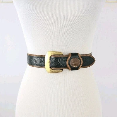 Dooney & Bourke Womens Belt Medium Genuine Leather Two-Tone Made In USA Vtg-Read - Image 1 of 4