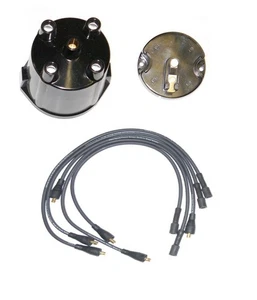 Triumph TR7 2.0L Distributor Cap & Rotor Arm + HT-Leads 1976-1982 Delco type - Picture 1 of 2