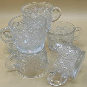 Sechs Vintage LE Smith Bowlebecher. Gänseblümchen und Knopf - Bild 1 von 3