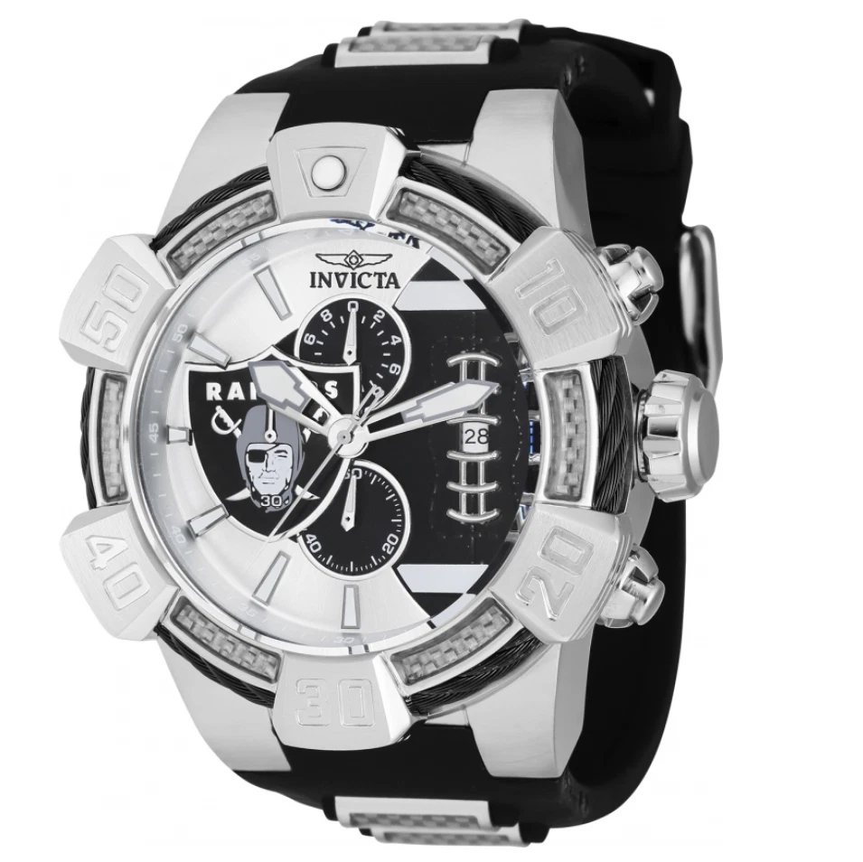 Invicta NFL Las Vegas Raiders Men's 52mm Carbon Fiber Chronograph Watch 41577