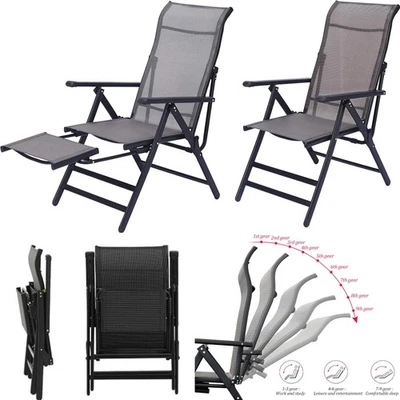 Cadeira lounge dobrável para área externa gravidade zero pátio cadeiras reclináveis de praia - Imagem 1 de 4