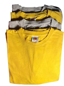 4 Fruit of the Loom T-Shirts XL Valueweight Baumw. Gelb+Grau sehr guter Zustand - Bild 1 von 3