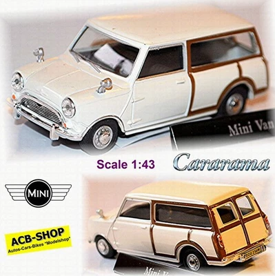 Morris / Austin Mini Van Traveller Woody Kombi 1953-71 Bianco 1:43 Cararama - Immagine 1 di 4