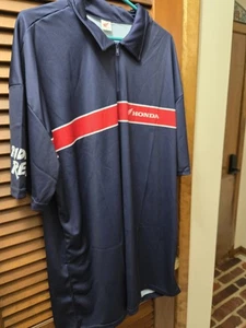Honda Powersports Ride rotes Poloshirt Herren 4X blau feuchtigkeitsableitender Reißverschluss $ 25 - Bild 1 von 8