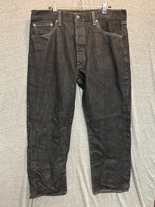 Pantalones de mezclilla Levi's 501 corte original para hombre 36x30 negros bolsillos lavado oscuro botón mosca - Imagen 1 de 10