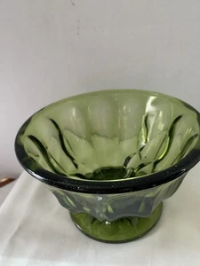 Vintage Indiana grün Glas Fuß Sockel Schüssel 6" Durchmesser - Bild 1 von 4