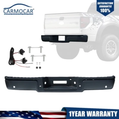 Conjunto de parachoques trasero para Ford F150 2006 2007 2008 parachoques escalonado negro con orificio  Foto 1 de 4