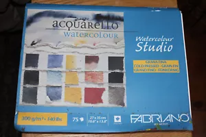 Fabriano Watercolour Studio Paper 300g/m2 - 27 X 35 cm - 32 Sheets Cold Pressed - Picture 1 of 5