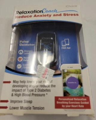 Oxímetro de pulso Bluetooth iChoice treinador de relaxamento reduz ansiedade e estresse OX200 - Imagem 1 de 4