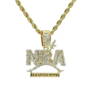NEVER BROKE AGAIN NBA Cubic Zirconia Pendant & 18" 20" 24" Rope Chain Necklace - Picture 1 of 12