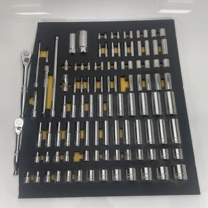 MATCO Silver Eagle 107 PC 1/4" & 3/8" Dr Socket, Extension & Ratchet W/Foam READ - Picture 1 of 24