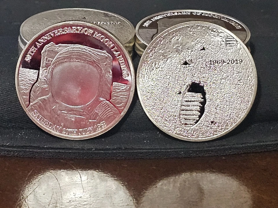 Moneda plateada 2019: NASA, 50 aniversario del alunizaje (1 pieza) Foto 1 de 1