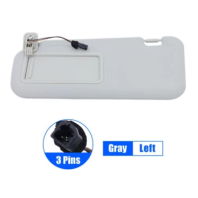 For 2010 - 2013 Mazda 3 Hatchback Gray Sun Visor W/ Light  Left Driver Side - Image 1 of 4