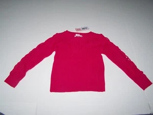 NWT Pink Angel Girls Sweater Size M(5-6) Cable Knit Pullover Rose Color - Picture 1 of 4
