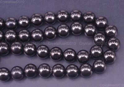 Cuentas espaciadoras sueltas redondas de piedra preciosa negra natural 4 mm 6 mm 8 mm 10 mm 15,5" Foto 1 de 4