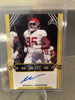 💎🔥Monkell Goodwine 2022 Leaf Draft Gold Auto #BA-MG2 Sports Football - Image 1 of 4