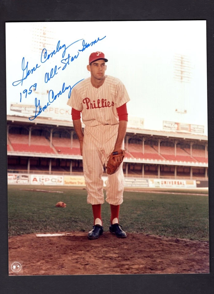 Foto 8x10 firmada por Gene Conley 1959 AS Game Philadelphia Phillies ENVÍO GRATUITO Foto 1 de 1