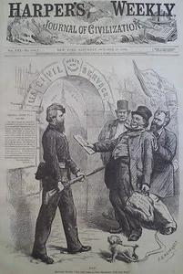 US CIVIL SERVICE INFLUENCE U.S. GRANT & HAYES  1877 HARPER’S WEEKLY - Picture 1 of 2