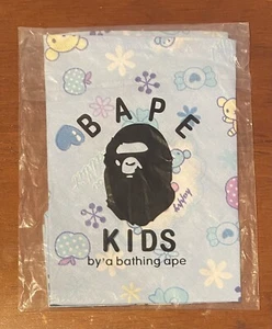 BAPE KIDS by ‘a Bathing Ape Dribble Bib Bandana Face Covering Blue Happy Rabbit - Picture 1 of 6